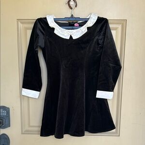 Girls 90s Retro Velvet Dress size small